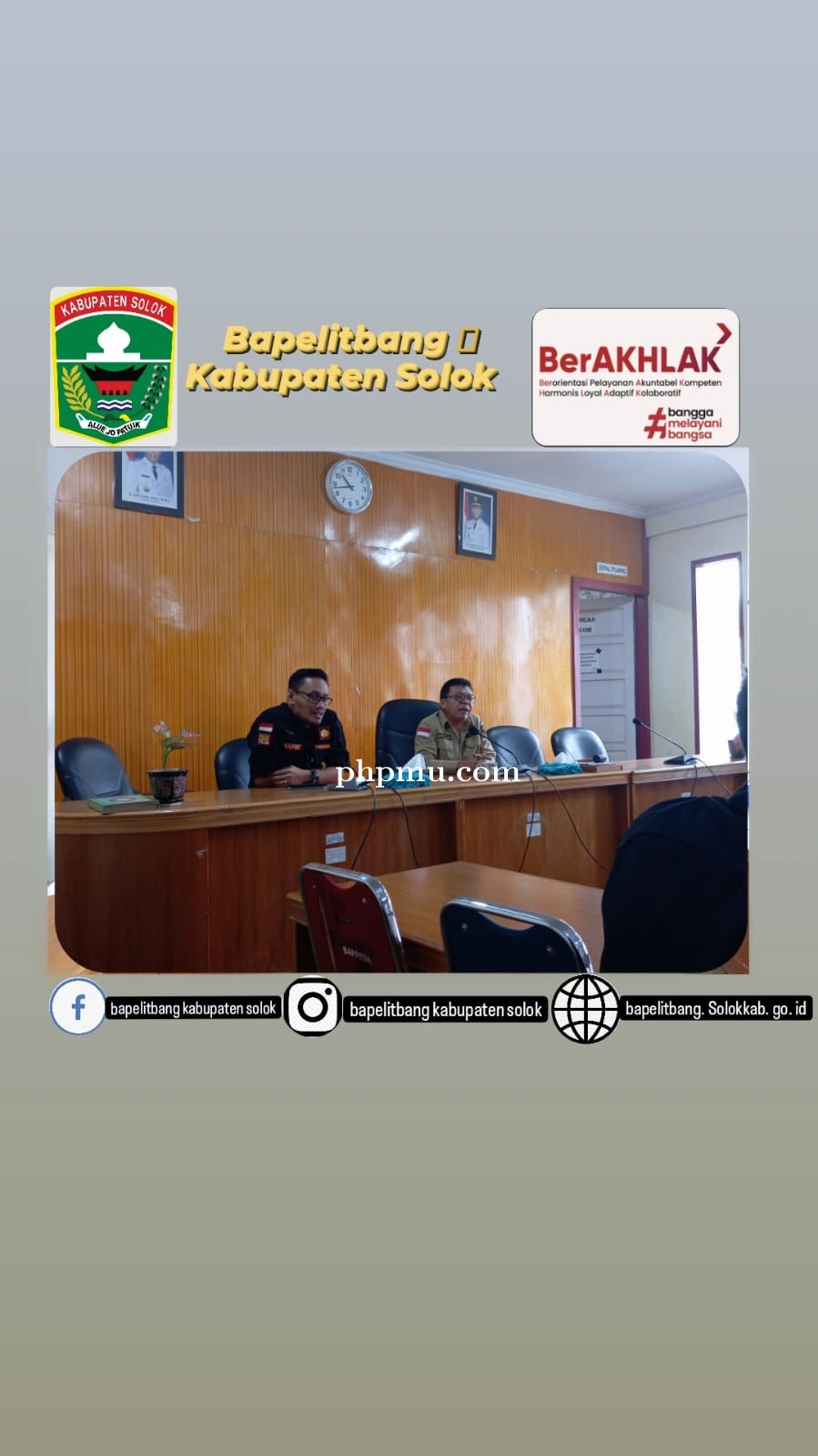 Kunjungan Bappeda Kabupaten Solok Selatan ke Bapelitbang Kabupaten Solok dalam rangka Diskusi RPJPD